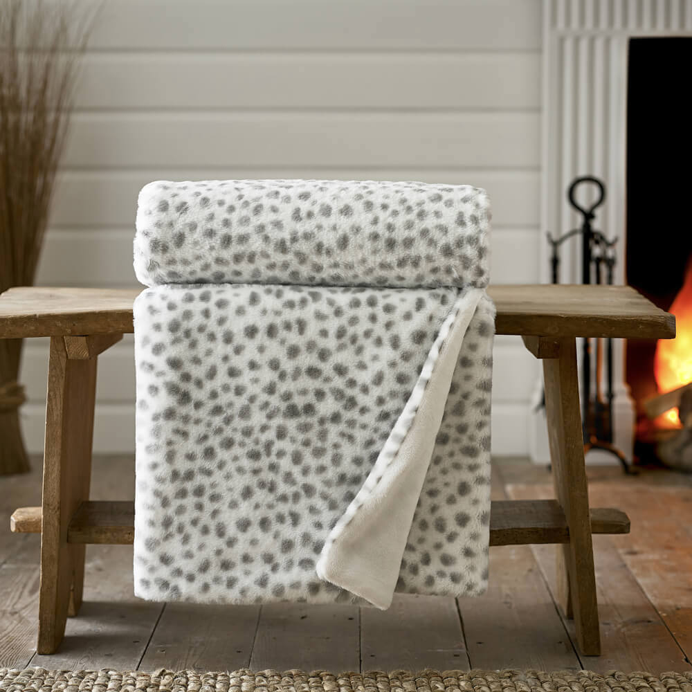 Deyongs Matlock Grey Faux Fur Throw